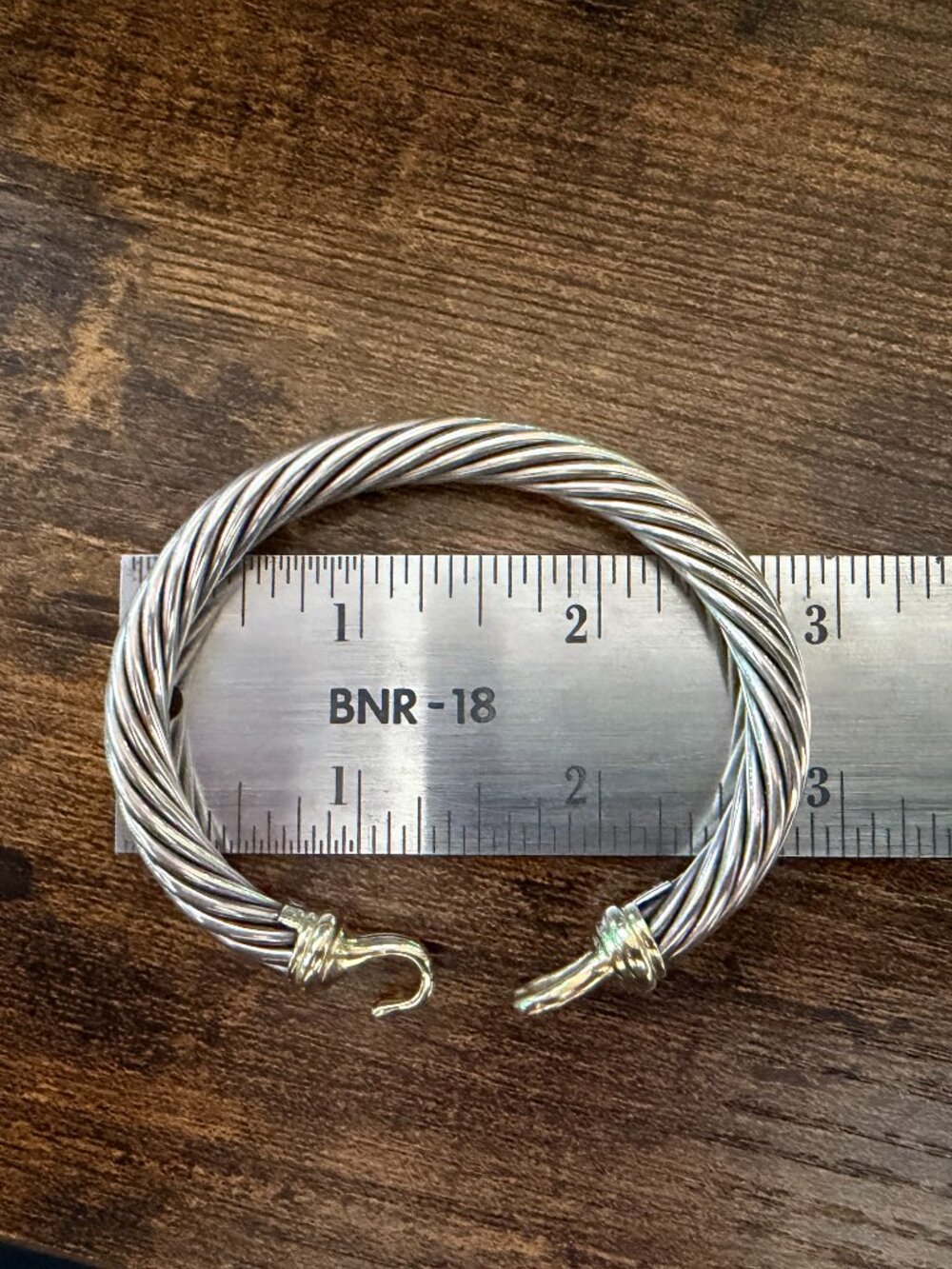 David Yurman Cable Bracelet – Sterling Silver & 14K Gold 7mm